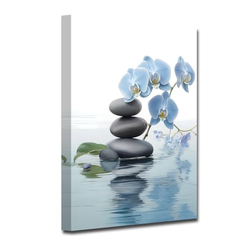 Impression toile orchidée bleue havre de paix intérieur cadre zen 30x45