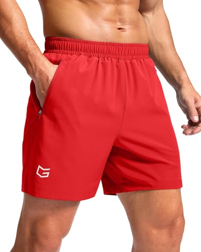 Image of G Gradual Men's Athletic Running Shorts with Zipper Pockets Quick Dry 7 inch / 5 inch / 9 inch Workout Gym Shorts for Basketball Hiking