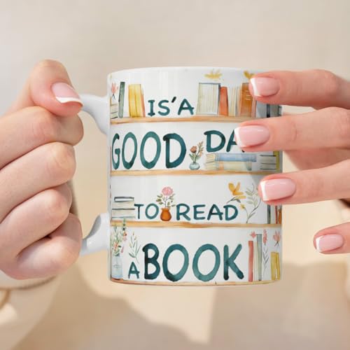 Taza de cerámica para lectura con diseño floral miniatura 5