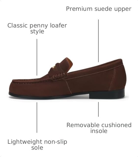 Image of Journey West Mens Genuine Leather Dress Shoes Slip on Penny Loafers for Men