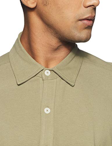 Image of Amazon Brand - House & Shields Men's Solid Slim Casual Shirt (SS20H&SKS-01 Olive 2XL)