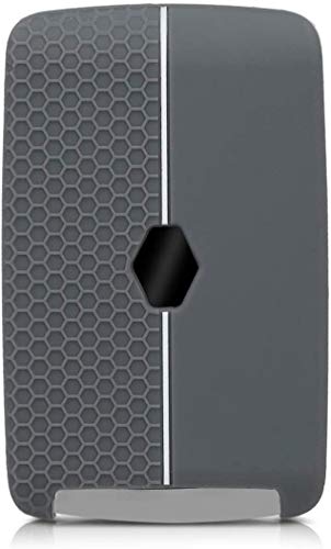 Image of JVCV Soft Silicone Key Cover Compatible with Renault Duster Kiger Triber Smart Key - Stylish Durable Protective (Grey)
