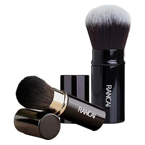2 Pieces Retractable Brush,Kabuki Makeup Blush Face Brushes,Powder Foundation Brush for Applying Foundation Powders and Mineral Cosmetics Cover