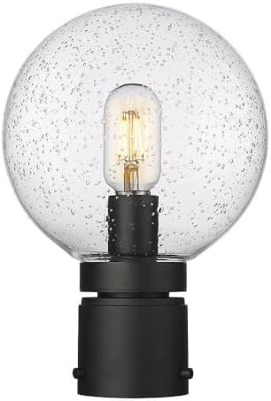 Miniatura 3 de Laurent - 1 luz de montaje en poste al aire libre en estilo moderno, 11.5 pulgadas de alto y 8 pulgadas de ancho