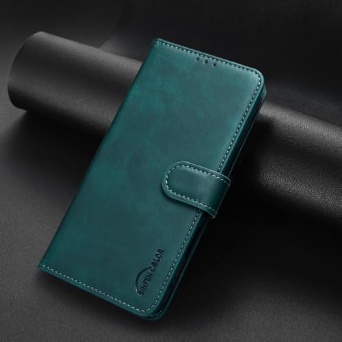 Étui portefeuille Samsung S25 Plus cuir vert rabat housse protection