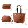 Handbags-for-Women-Shoulder-Bags-Tote-Satchel-Hobo-3pcs-Purse-Set LOVEVOOK Purses for Women Classic Shoulder Tote Satchel Hobo Bags 3pcs Handbags Gift for Her Brown