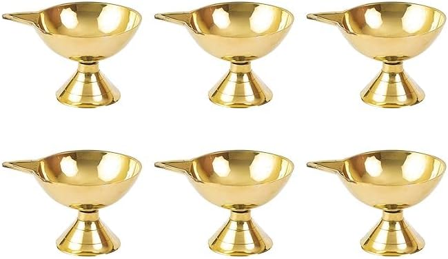 Diya for Puja | Pooja Aarti | Arti Deepak Deepam Oil Lamp for Home Temple Puja Articles Decor Gifts (6)