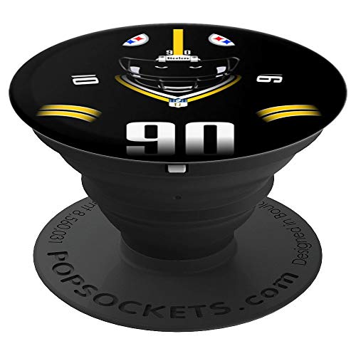 Pittsburgh #90 Watt LB TJ PopSockets Grip and Stand for Phones and Tablets