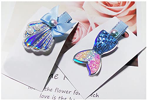 4 Pack Sparkle Mermaid Hair Clip Set Sea Star Shell Hairpin For Girls Toddlers Kids #TOP5