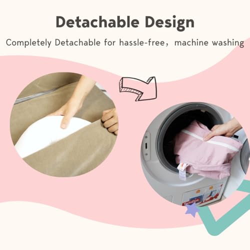 Image of Infant Cushion, Baby Cushion Cover for Baby Girls & Boys, Portable Baby Support Cushion, Newborn Essentials for Baby 0-12 Months, 100% Cotton Breathable, Travel Baby Cushion (Creamy White)