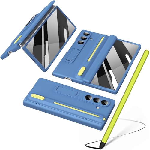 Étui Galaxy Z Fold7 bleu avec emplacement S Pen et protection d'écran