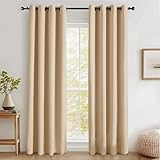 Rose Home Fashion RHF Blackout Thermal Insulated Curtain - Antique Bronze Grommet Top for Bedroom or Living Room,Grommet Curtain, Sold as 1 Panel,52W by 84L Inches-Beige