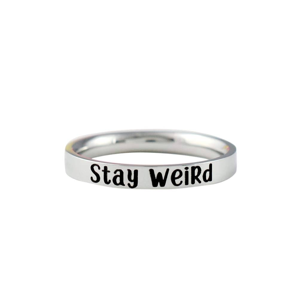 Amazon.com: Stay Weird - Stainless Steel Stacking Ring