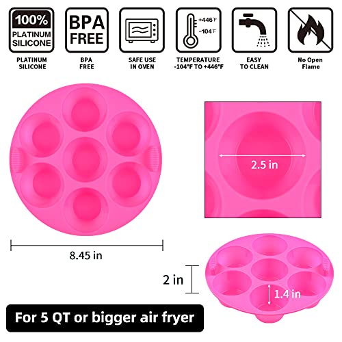 Caketime Silicone Air Fryer Muffin Pans 7 Cavities Silicone Baking Mold 1-Pack #TOP5