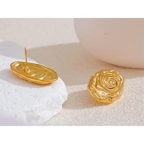 Boucles d'oreilles à rayures dorées bijoux d'oreille géométriques rétro