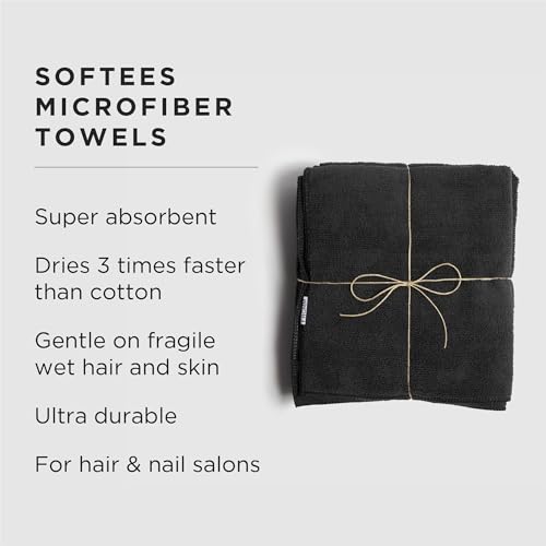 Fromm Softees Microfiber Hair Towels, Fast-Drying, 20-Pack, Black by Fromm - Used condition - Image 4
