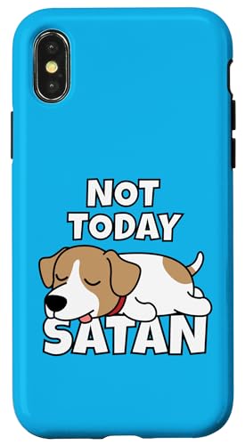 Lazy Jack Russell Terrier Not Today Satan �W���b�N�E���b�Z���E�e���A �X�}�z�P�[�X iPhone X/XS �p