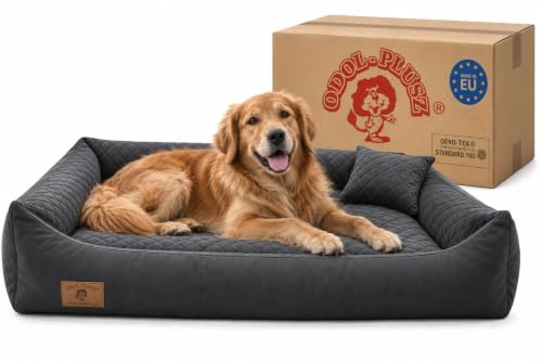 Odolplusz XXL Hundebett 120x90cm - Abnehmbarer, wasserdichter Bezug - Bequemer Hundekorb für große & mittelgroße Hunde - Waschbar & Robust