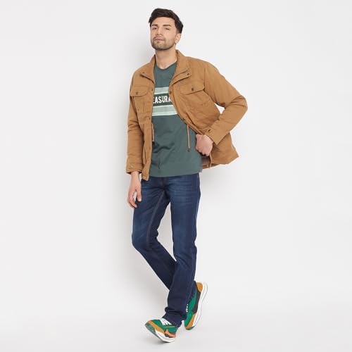 Image of Duke Cotton Blend Stardust Men Full Sleeve Standard Length Jacket (SDZ3063 Khaki XXL)