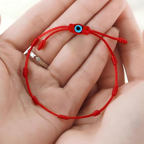 Evil Eye String Protection Bracelet – Adjustable, Hand-Braided 7-Knot Design for Women and Men | Kabbalah-Inspired Jewelry Gift for Good Luck, Positive Energy, and Spiritual Protection4