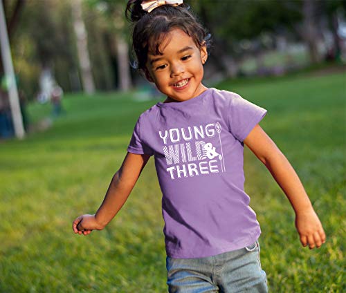 Image of Young Wild and Three Girl 3rd Birthday Outfit Toddler Shirts 3 Year Old Girls Third Party Tshirt