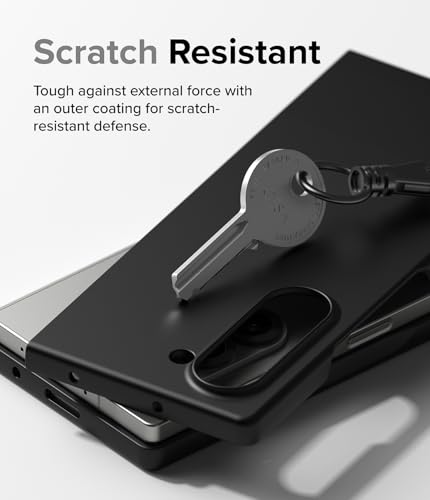 Image of Ringke Slim Compatible with Samsung Galaxy Z Fold 6 Case Cover Anti-Yellowing Ultra Thin Transparent Solid Hard PC Scratch Resistant Protective Phone Case for Z Fold 6 Back Cover (2024) - Black