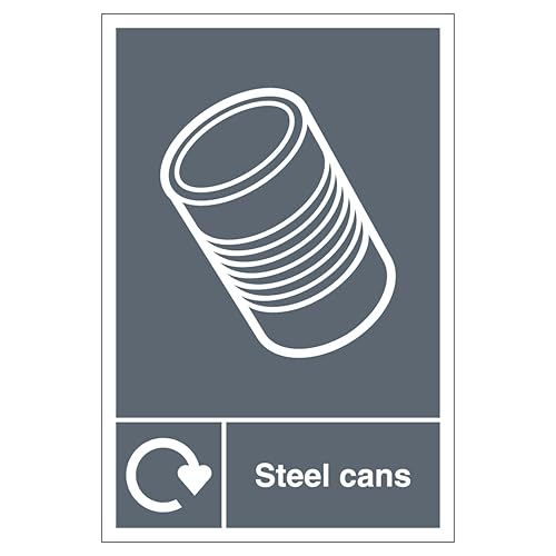 Panneau recyclage canettes d'acier 450x600mm pour tri sélectif rigide