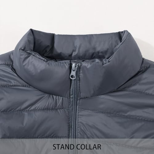 Image of MADHERO Mens Puffer Jacket Packable Lightweight Water-Resistant Stand Collar Down Alternative Puffy Outerwear Coat