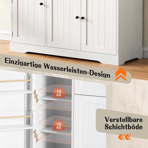 Aparador para armario moderno: mueble buffet de 3 puertas y cajón 8
