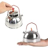 Camping-Teekessel Edelstahl-Wasserkocher 0,6 l Camping-Wasserkocher Kochtopf Herdplatte Tee- und Kaffeekannen for Camping-Kochgeschirr tragbar for Bushcraft Angeln Rucksackreisen effizient und langleb
