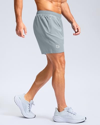 Image of G Gradual Men's Athletic Running Shorts with Zipper Pockets Quick Dry 7 inch / 5 inch / 9 inch Workout Gym Shorts for Basketball Hiking