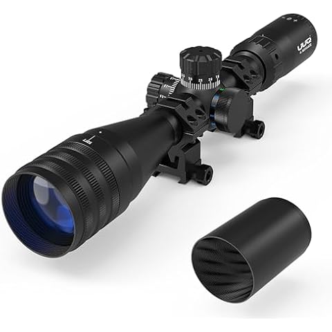 UUQ 4-16X44AO Rifle Scope for Hunting with Locking Turret Sunshade,SFP,R/G/B Illumination,Mil-dot Reticle,Front Parallax Adjustment,Fits 20mm Free Mounts-Long Range Optics for Airgun,Airsoft,Pellet Cover