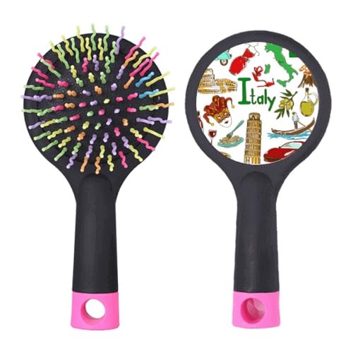 Brosse à cheveux démêlante salon Italie avec coussin pneumatique et picots protecteurs