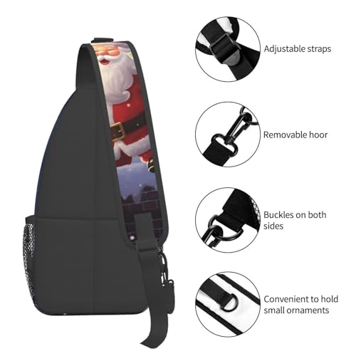 Bolso tipo sling unisex negro con diseño cartoon miniatura 4