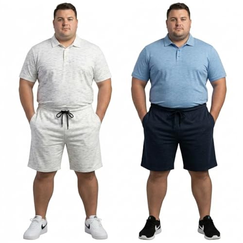 Image of Khakey The Men's Cotton Short for Men | Knee Length Plus Size Shorts for Men | Mens Regular Fit Cotton Lounge & Casual Short's | Soft Fabric (XXL, 3XL, 4XL, 5XL, 6XL, 7XL, 8XL)