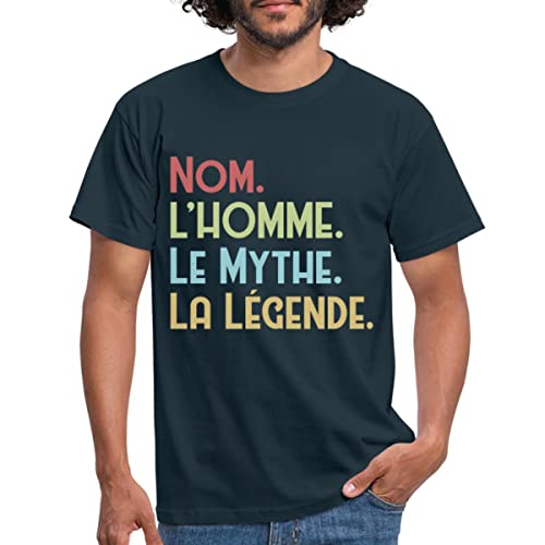 Idées Cadeaux de Dernières Minutes Pour La Fête Des Pères 22 Spreadshirt® Cadeau Personnalisable Ton Nom Homme Mythe Légende Humoristique T-Shirt Homme, L,...