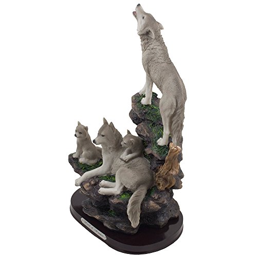Estatua Decorativa de Lobo Aullador y Familia miniatura 2