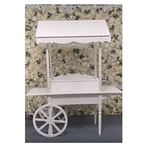 VKHPJP Carrito De Madera Para Dulces Para Fiestas, Soporte De ExhibicióN Para Carrito De Dulces De 6,5 Pies Con Ruedas Para Fiestas, Carrito De Postres Para Fiestas, Bodas, Bar/Bat Mitzvah