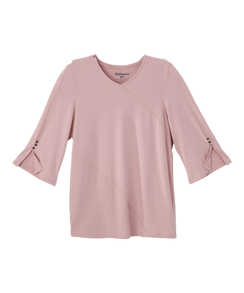 Women’s Open-Back Adaptive No-Peek Crepe V-Neck Top