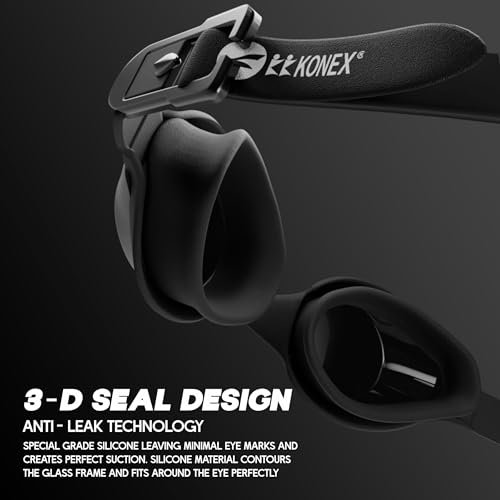 Image of KONEX Eco Swimming Goggles | Adults | Polarised UV Lens | Black
