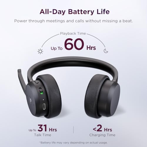 Casque sans fil Lenovo Bluetooth noir pour bureau et centre d'appels