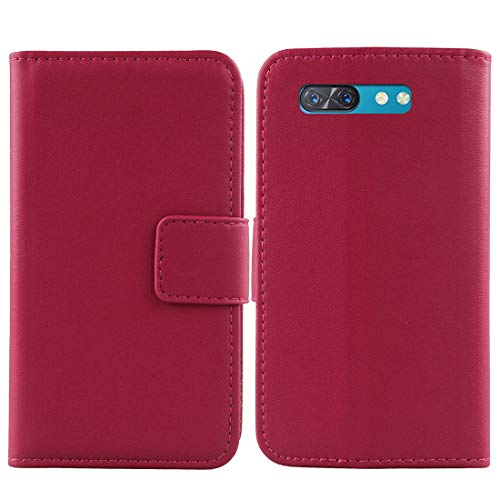 Gukas Genuino Cuero Case para ZTE Nubia X 5G 6.26' Flip Billetera Funda Autentico Ranuras Tarjetas Piel Premium Cover (Rosa)