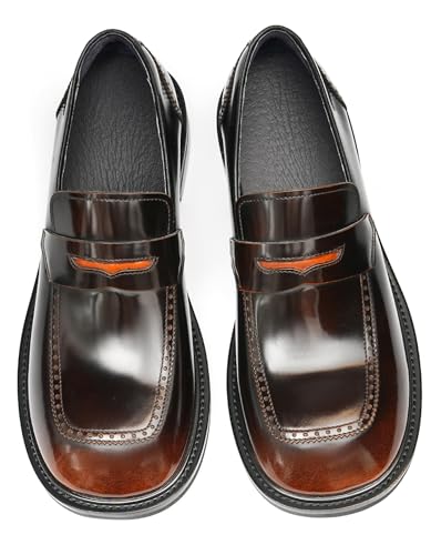 Santimon Men's Dress Loafers Slip-On Shoes - Patent Leather Square Toe Formal Business Casual Shoes for Wedding, Prom, Tuxedo - Comfortable Mocassins4