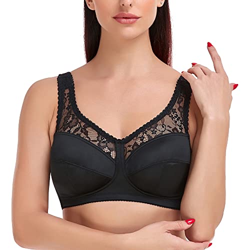 TELIMUSSTO Women's Full Coverage Wireless Minimizer Bra Plus Size Non-Padded Soft Bras2