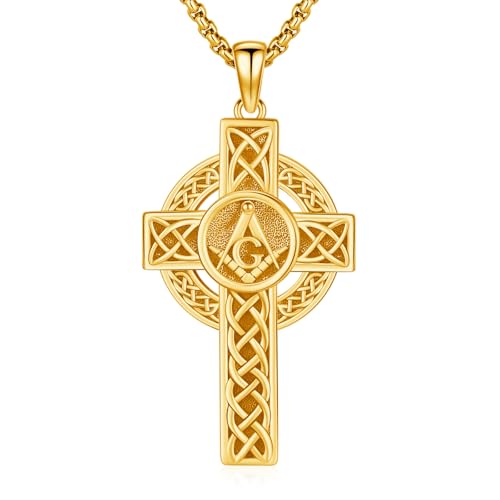 Celtic Cross Necklace for Men Women 925 Sterling Silver Celtic Cross Pendant Evil Eye Necklace Irish Trinity Knot Crucifix Jewelry