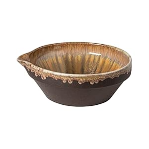Casafina Ceramic Stoneware 2.1-Qt Mixing Bowl – Poterie Collection, Mocha-Latte | Microwave & Dishwasher Safe Dinnerware | Food Safe Glazing | Restaurant Quality Serveware