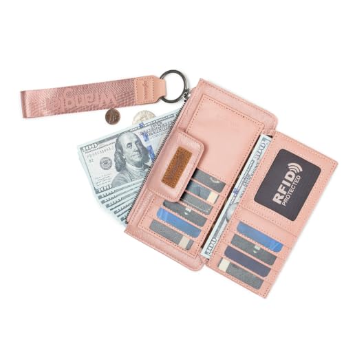 Image of Montana West X Wrangler Wallet for Women Ladies Female Card Cases & Money Organizers Wristlet with Wallet Large Clutch with Coin Purse Smooth Zipper and Rfid Lining