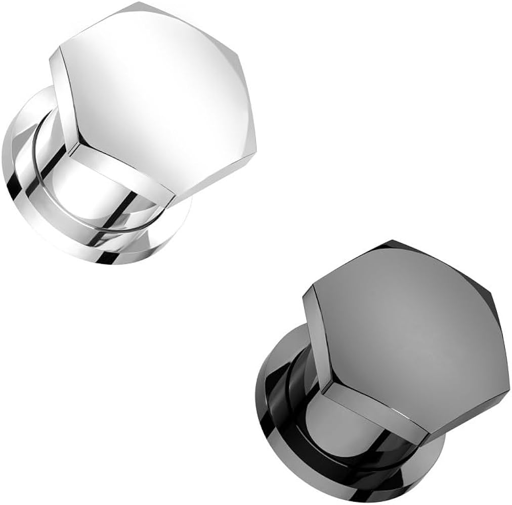 Piercing Tunnel Oreille Hexagone Argenté