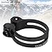 RiToEasysports Bike Seat Post Clamp, Bicycle Seatpost Clamp Aluminum Alloy Hollow Design for Mountain Road Bike 27.2mm 28.6mm Seat Tube (Black)