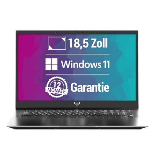 DN 18,5 Zoll Full HD Gaming Laptop Notebook, Intel Twin Lake N150 (4C/4T, bis zu 4X 3,6GHz), 16GB DDR4 512GB M.2 SSD mit Windows 11 Pro | HDMI | USB Type-C | WiFi | BT 5.0 (Generalüberholt)
